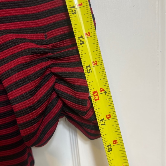 Red and navy striped blazer with ruched sleeves from Have, size medium - Picture 8 of 8